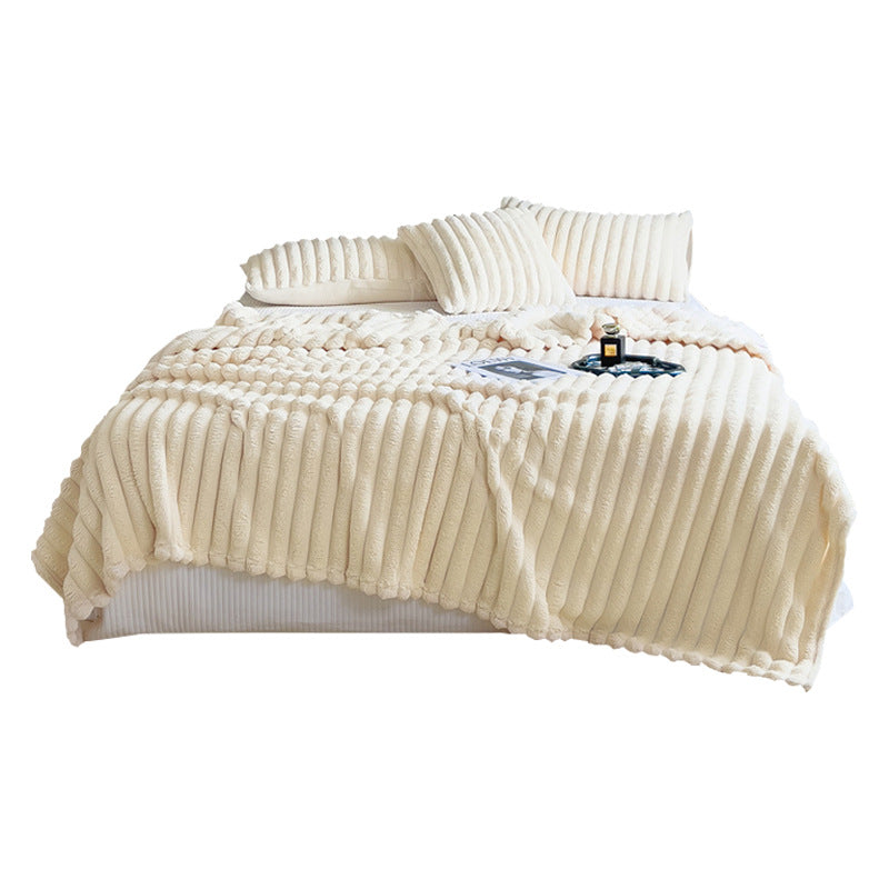 Thick Warm Rabbit Plush Flannel Blanket